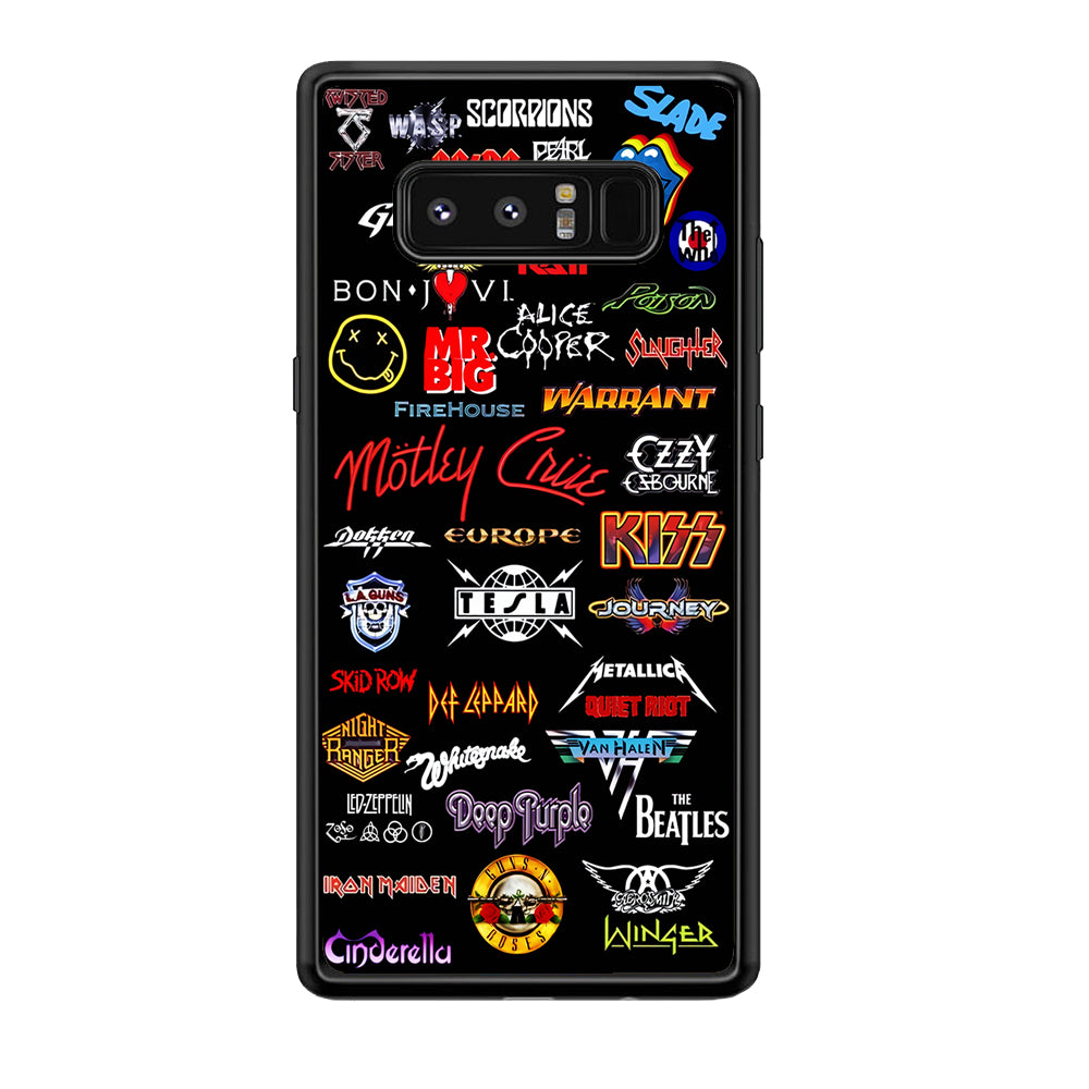 Rock and Metal Band Logo Samsung Galaxy Note 8 Case-Phone Case-Rubber Black (2D Case)-Altracase