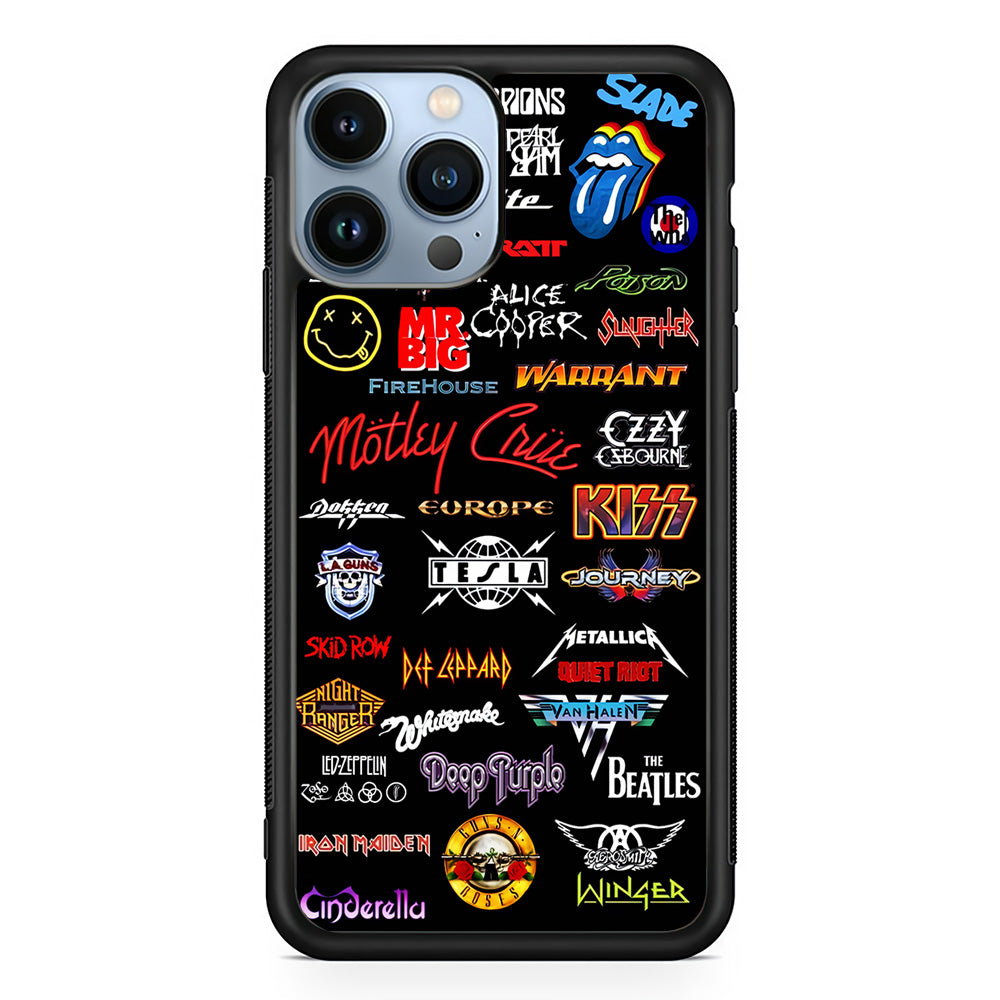 Rock and Metal Band Logo iPhone 15 Pro Max Case-Phone Case-Rubber Black (2D Case)-Altracase
