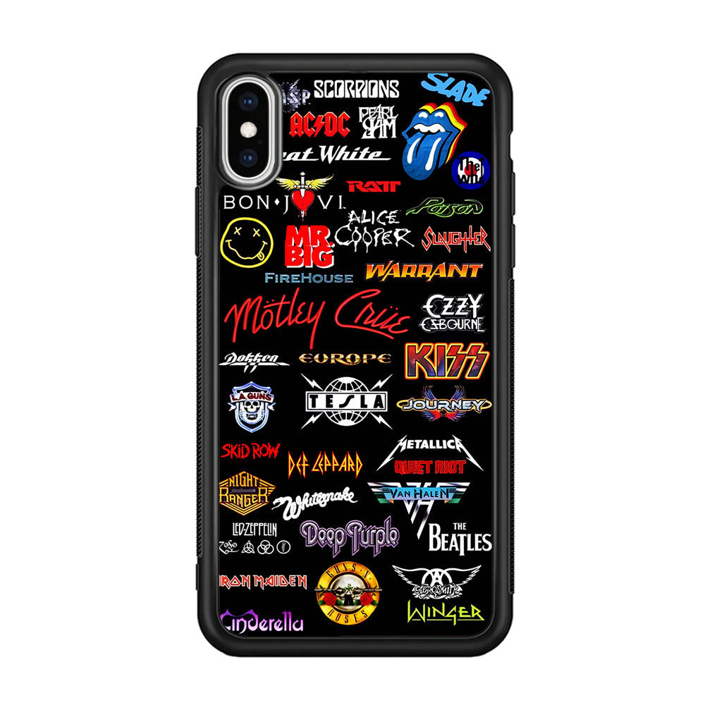 Band Logo iPhone X Case-Phone Case-Rubber Black (2D Case)-Altracase