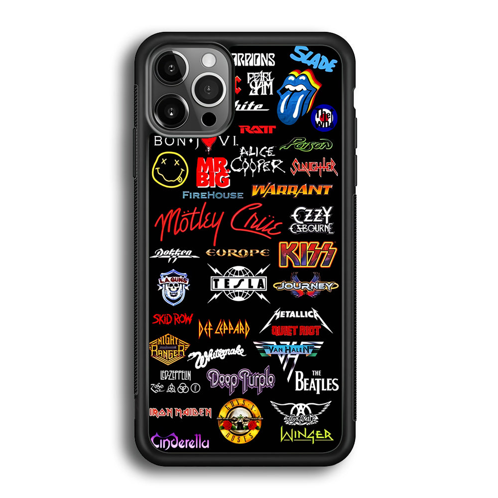 Rock and Metal Band Logo iPhone 12 Pro Max Case-Phone Case-Rubber Black (2D Case)-Altracase
