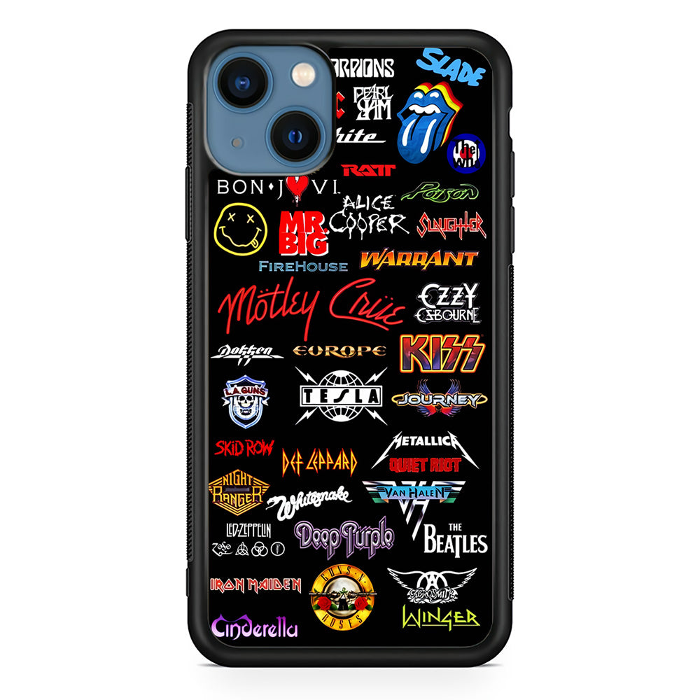Rock and Metal Band Logo iPhone 13 Mini Case-Phone Case-Rubber Black (2D Case)-Altracase