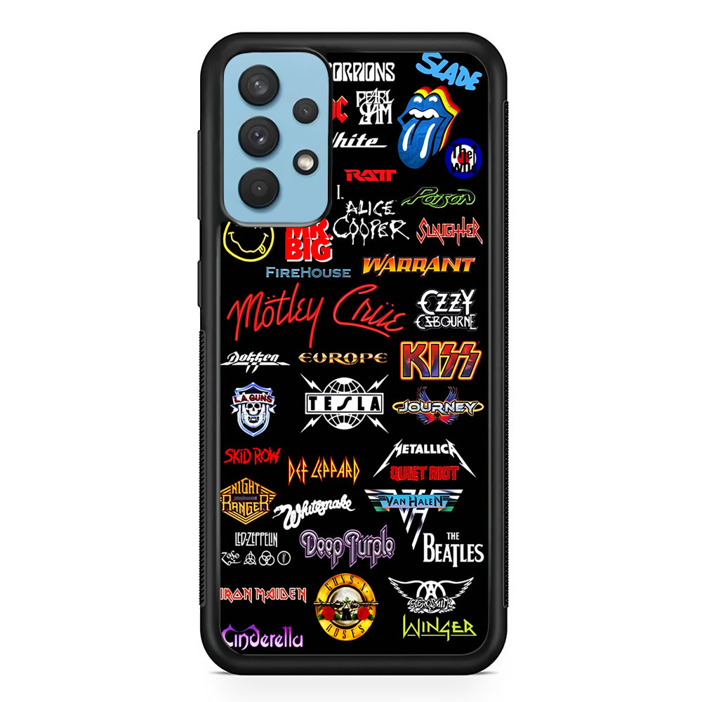 Rock and Metal Band Logo Samsung Galaxy A32 Case-Phone Case-Rubber Black (2D Case)-Altracase