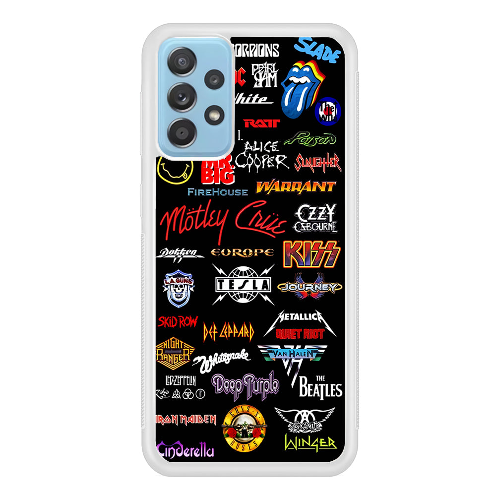 Rock and Metal Band Logo Samsung Galaxy A52 Case-Phone Case-Rubber White (2D Case)-Altracase