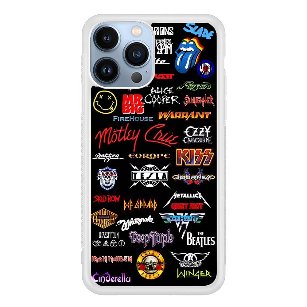 Rock and Metal Band Logo iPhone 15 Pro Max Case-Phone Case-Rubber White (2D Case)-Altracase