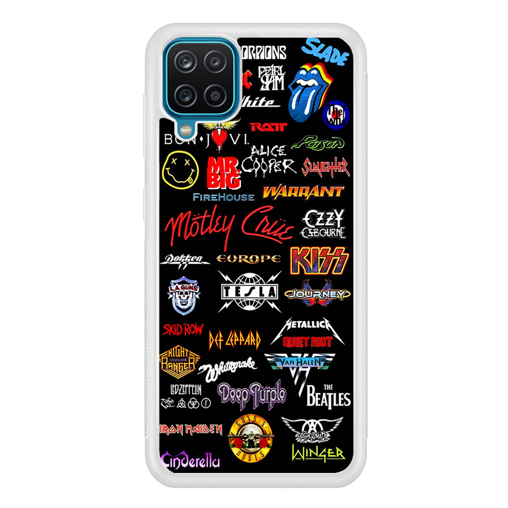 Rock and Metal Band Logo Samsung Galaxy A12 Case-Phone Case-Rubber White (2D Case)-Altracase