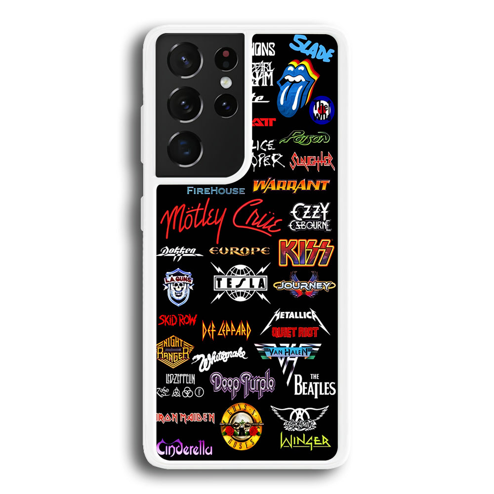 Rock and Metal Band Logo Samsung Galaxy S21 Ultra Case-Phone Case-Rubber White (2D Case)-Altracase