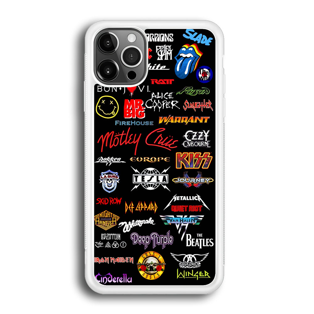 Rock and Metal Band Logo iPhone 12 Pro Max Case-Phone Case-Rubber White (2D Case)-Altracase
