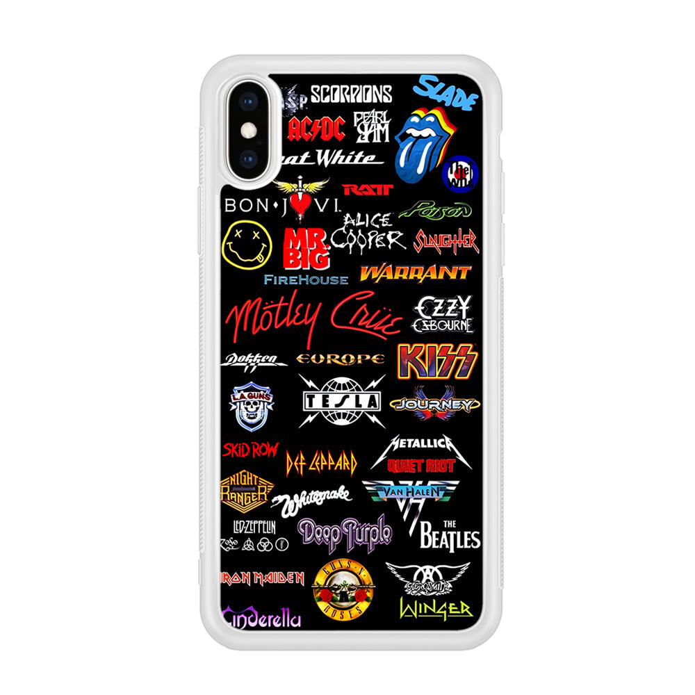 Rock and Metal Band Logo iPhone Xs Case-Phone Case-Rubber White (2D Case)-Altracase