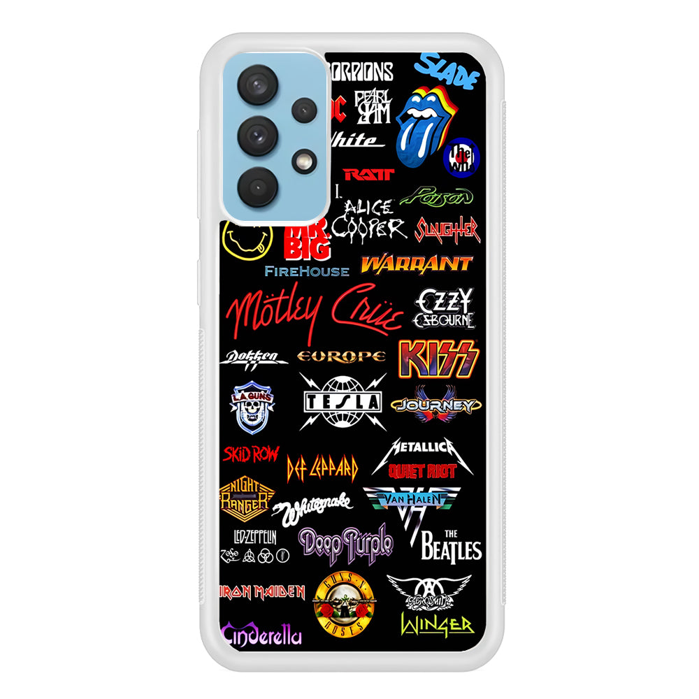 Rock and Metal Band Logo Samsung Galaxy A32 Case-Phone Case-Rubber White (2D Case)-Altracase