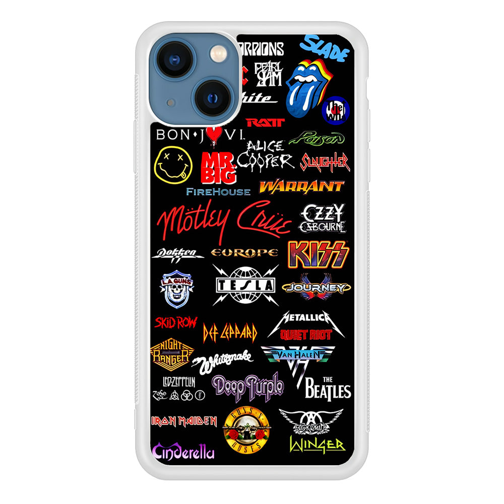 Rock and Metal Band Logo iPhone 13 Mini Case-Phone Case-Rubber White (2D Case)-Altracase