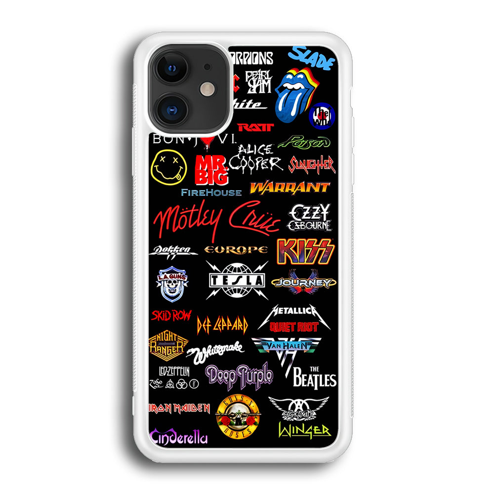 Rock and Metal Band Logo iPhone 12 Case-Phone Case-Rubber White (2D Case)-Altracase
