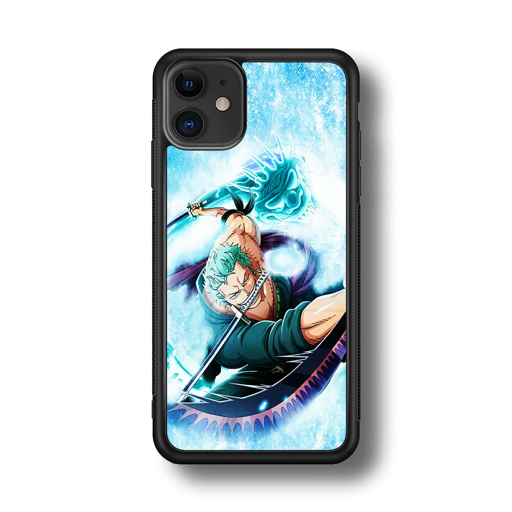 Roronoa Zoro Dragon Sword iPhone 11 Case-Phone Case-Rubber Black (2D Case)-Altracase