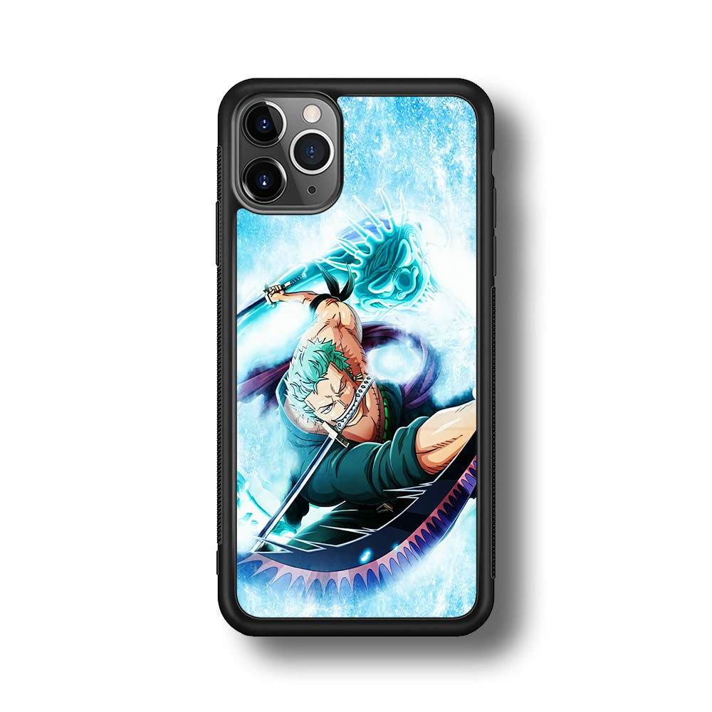 Roronoa Zoro Dragon Sword iPhone 11 Pro Max Case-Phone Case-Rubber Black (2D Case)-Altracase