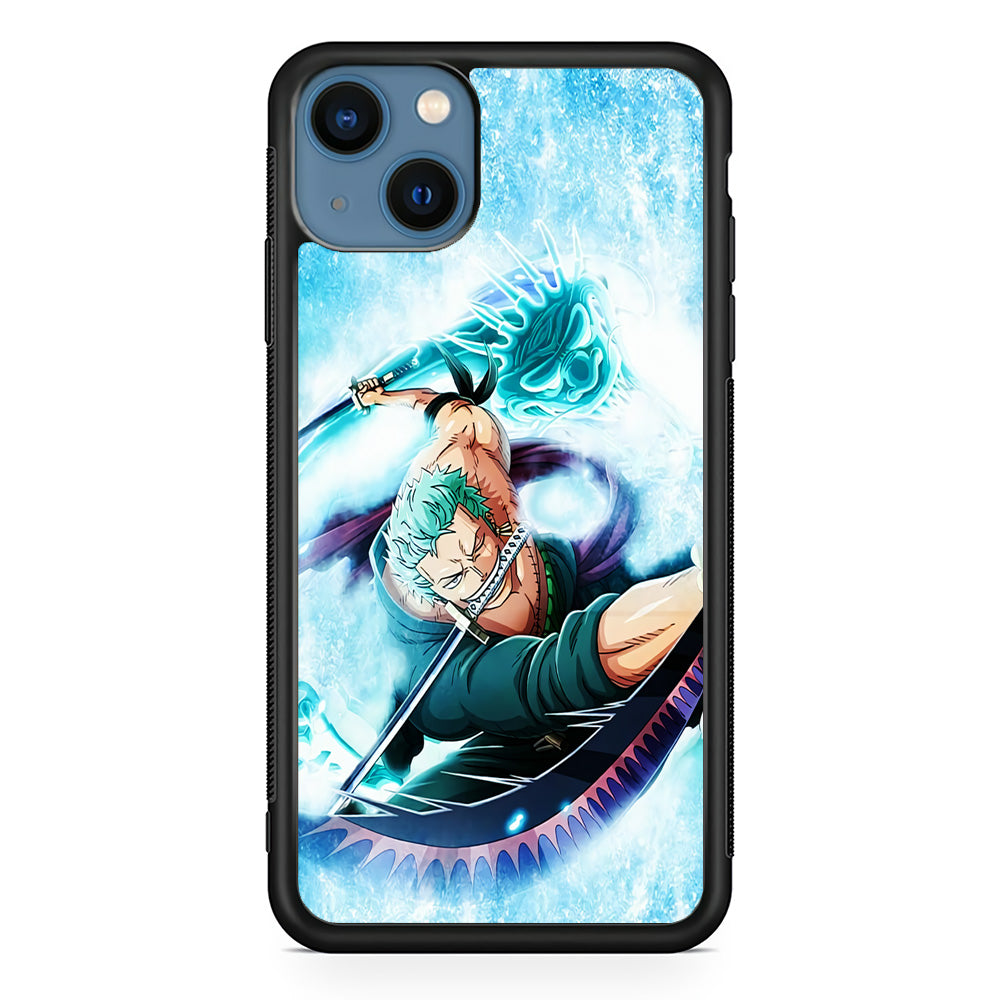 Roronoa Zoro Dragon Sword iPhone 13 Mini Case-Phone Case-Rubber Black (2D Case)-Altracase