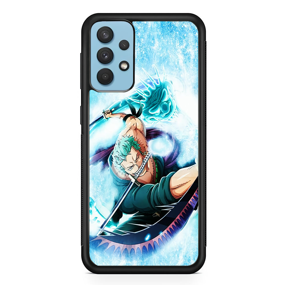 Roronoa Zoro Dragon Sword Samsung Galaxy A32 Case-Phone Case-Rubber Black (2D Case)-Altracase