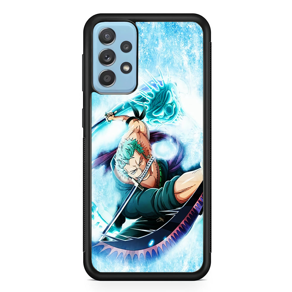 Roronoa Zoro Dragon Sword Samsung Galaxy A52 Case-Phone Case-Rubber Black (2D Case)-Altracase