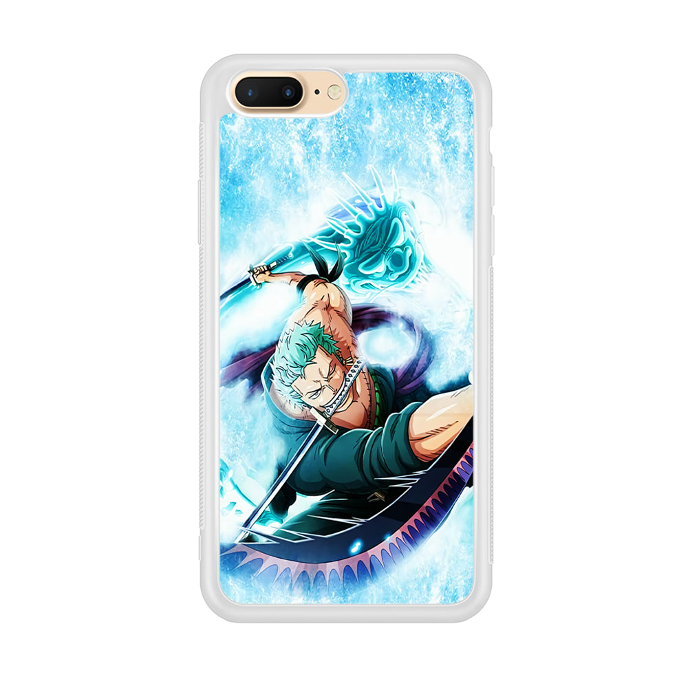 Roronoa Zoro Dragon Sword iPhone 8 Plus Case-Phone Case-Rubber White (2D Case)-Altracase