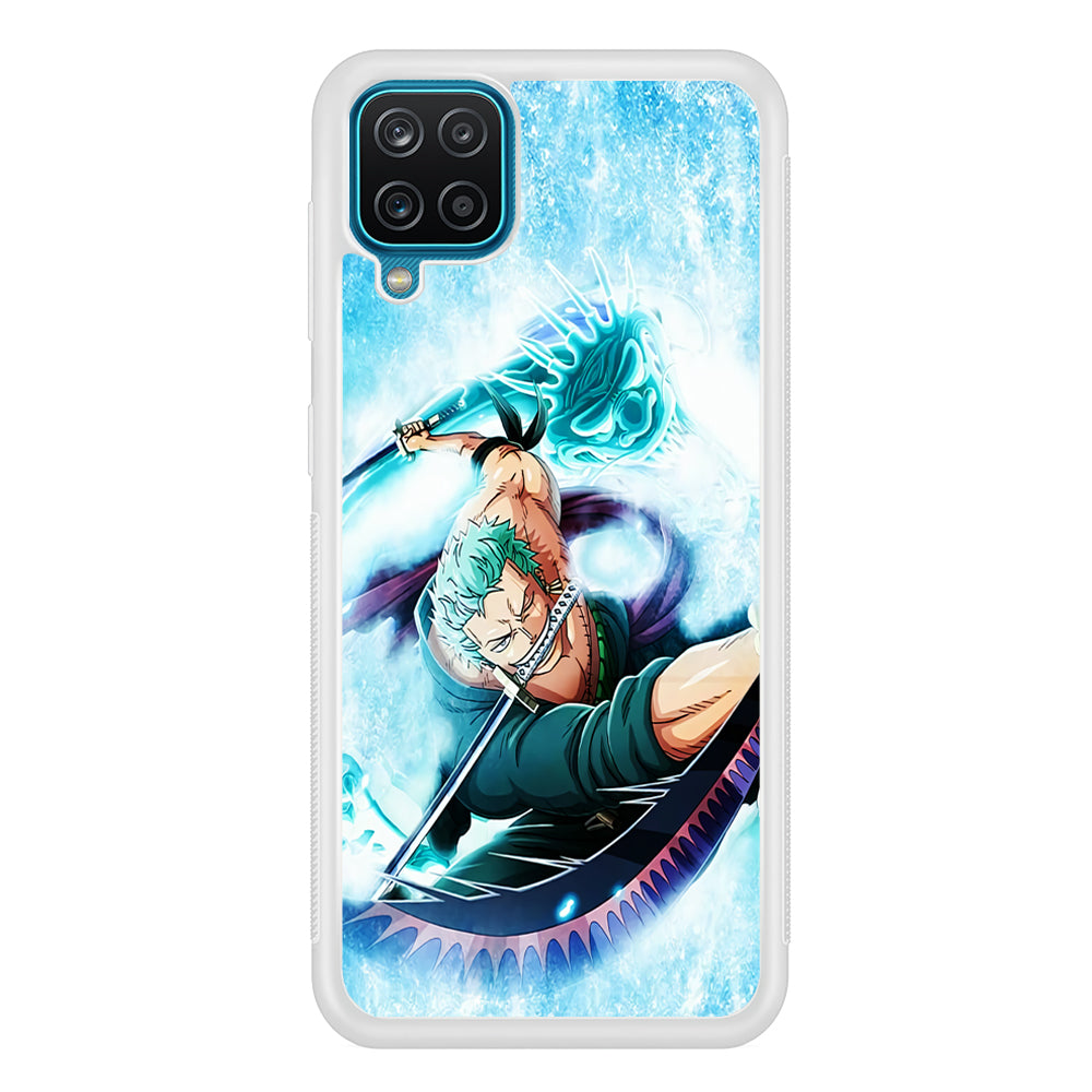 Roronoa Zoro Dragon Sword Samsung Galaxy A12 Case-Phone Case-Rubber White (2D Case)-Altracase