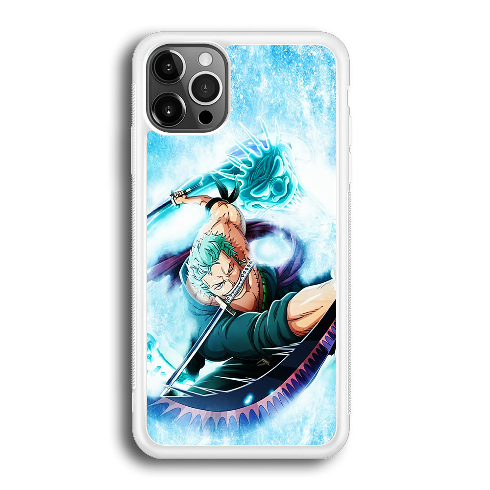 Roronoa Zoro Dragon Sword iPhone 12 Pro Case-Phone Case-Rubber White (2D Case)-Altracase