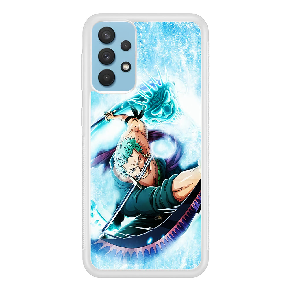 Roronoa Zoro Dragon Sword Samsung Galaxy A32 Case-Phone Case-Rubber White (2D Case)-Altracase