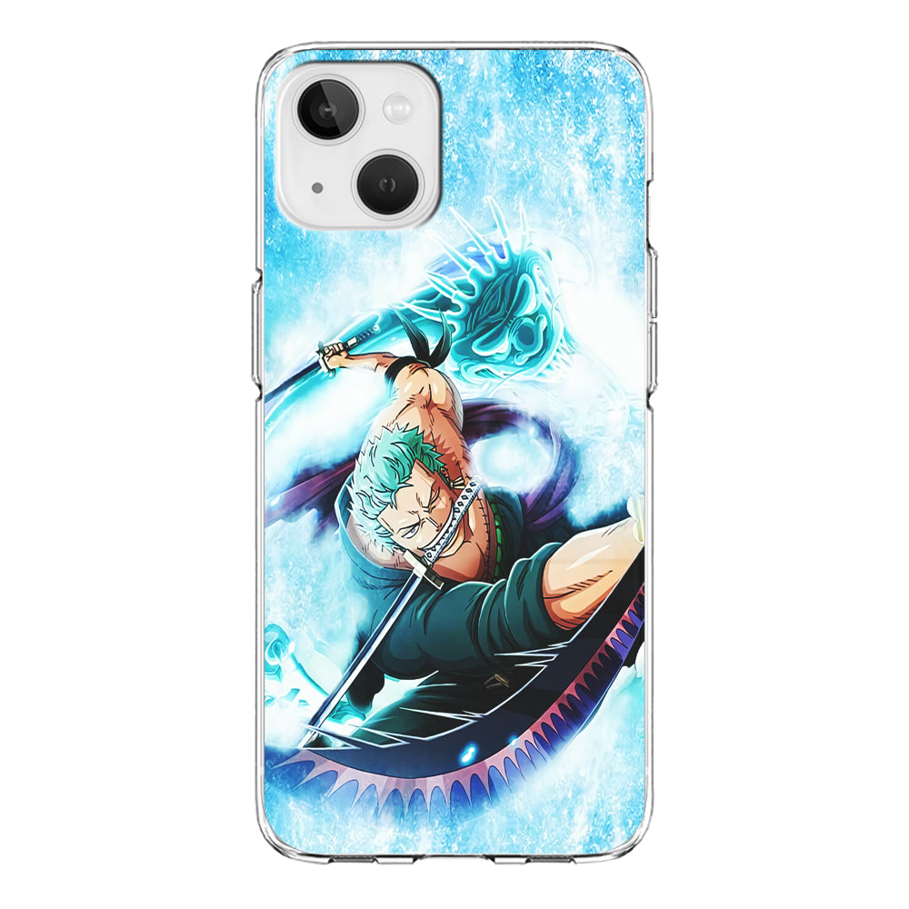 Roronoa Zoro Dragon Sword iPhone 13 Mini Case-Phone Case-Clear Soft Case-Altracase