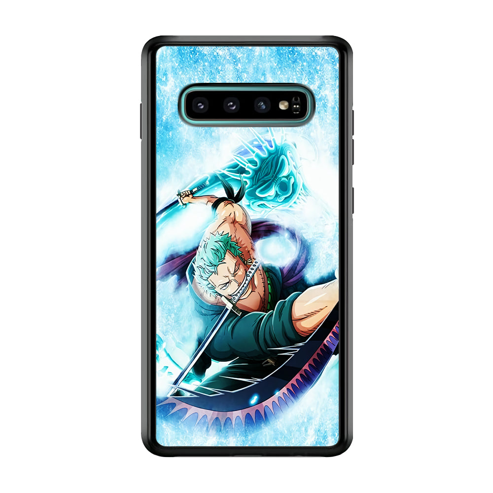 Roronoa Zoro Dragon Sword Samsung Galaxy S10 Plus Case-Phone Case-Rubber Black (2D Case)-Altracase