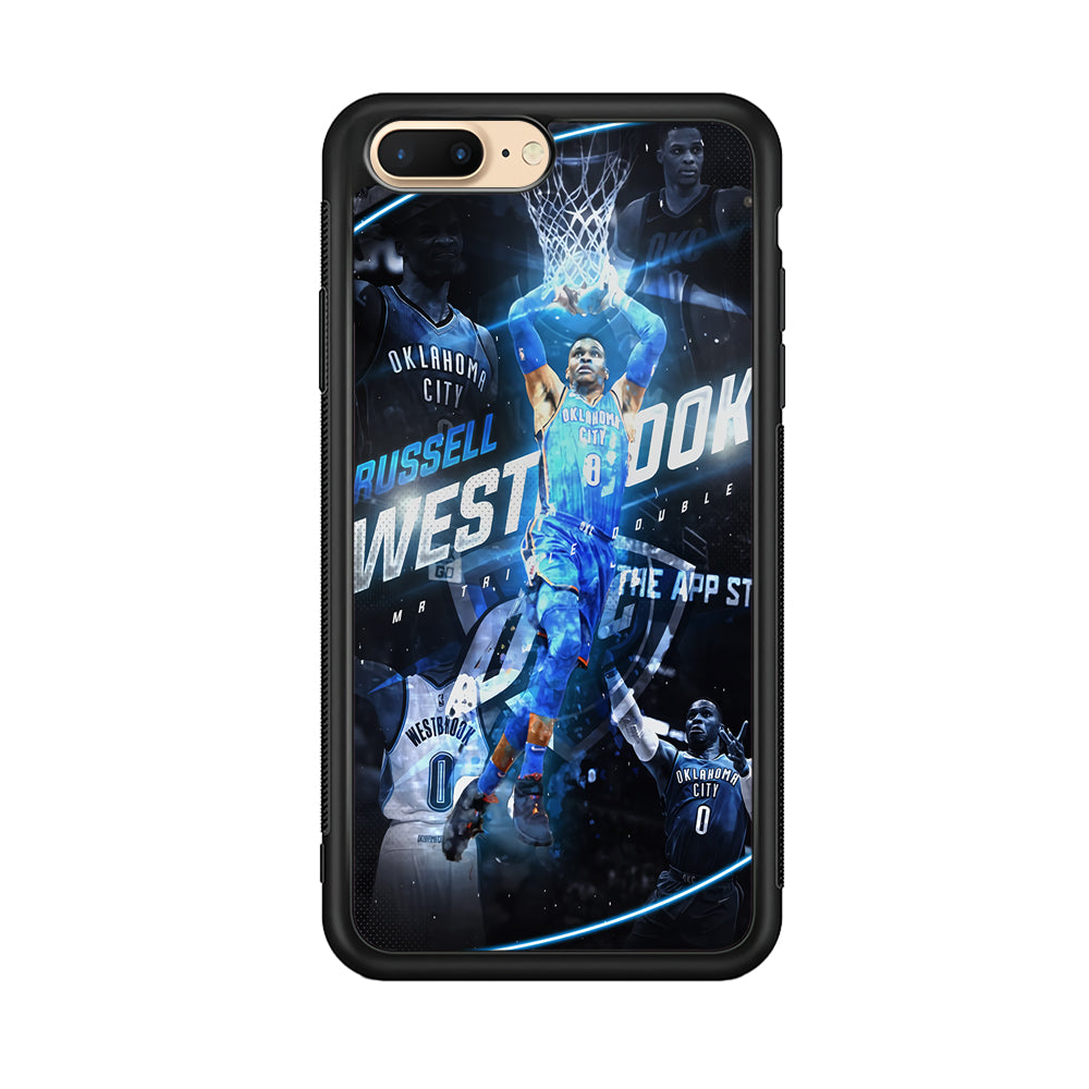 Russell Westbrook OKC iPhone 8 Plus Case-Phone Case-Rubber Black (2D Case)-Altracase
