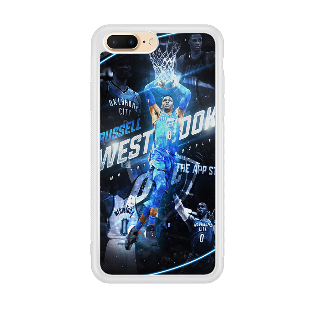 Russell Westbrook OKC iPhone 8 Plus Case-Phone Case-Rubber White (2D Case)-Altracase