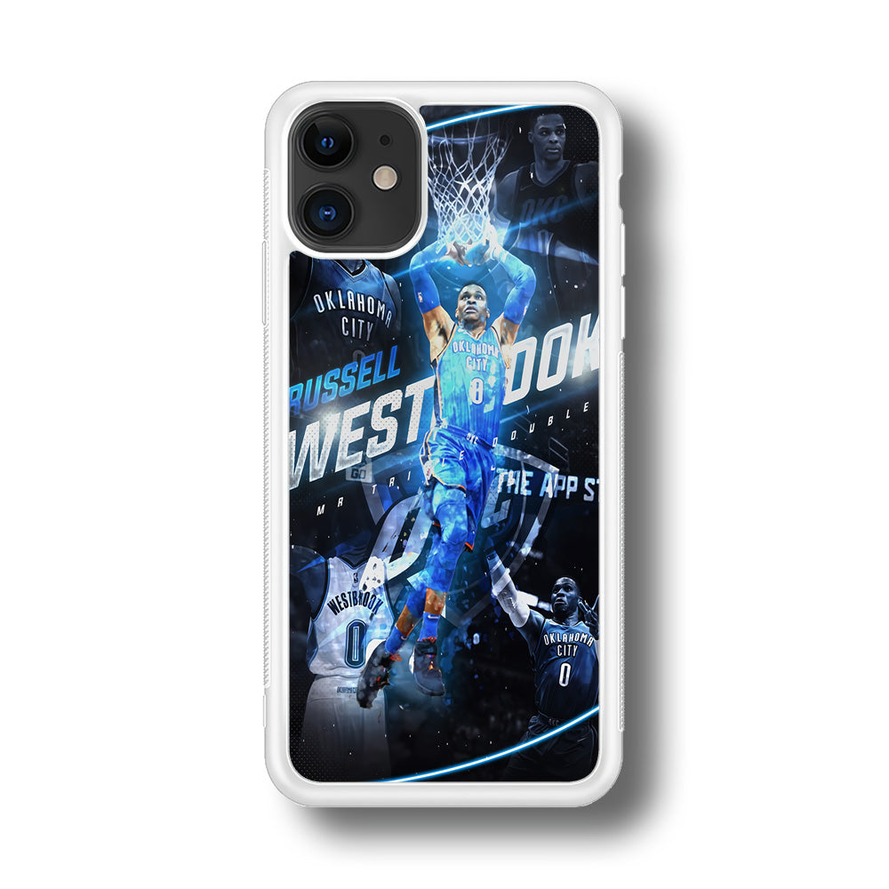 Russell Westbrook OKC iPhone 11 Case-Phone Case-Rubber White (2D Case)-Altracase