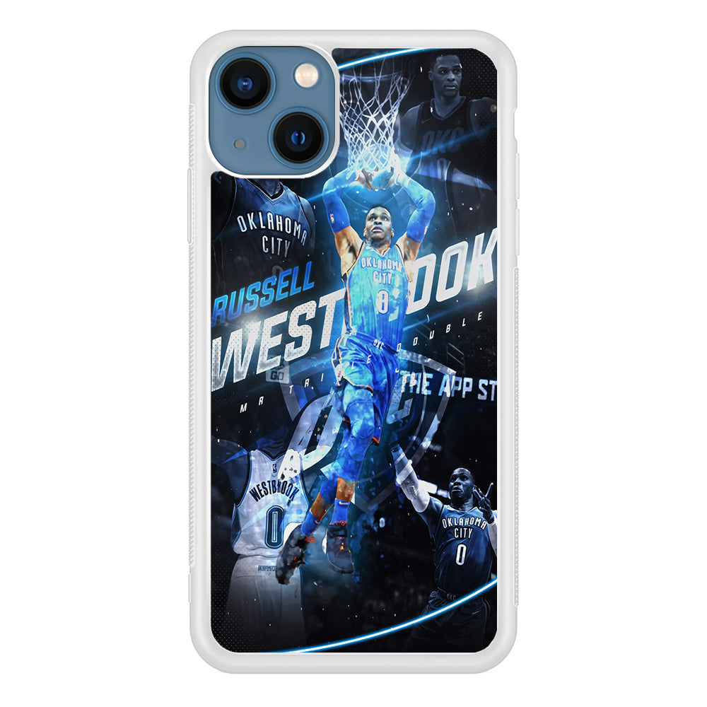 Russell Westbrook OKC iPhone 13 Mini Case-Phone Case-Rubber White (2D Case)-Altracase