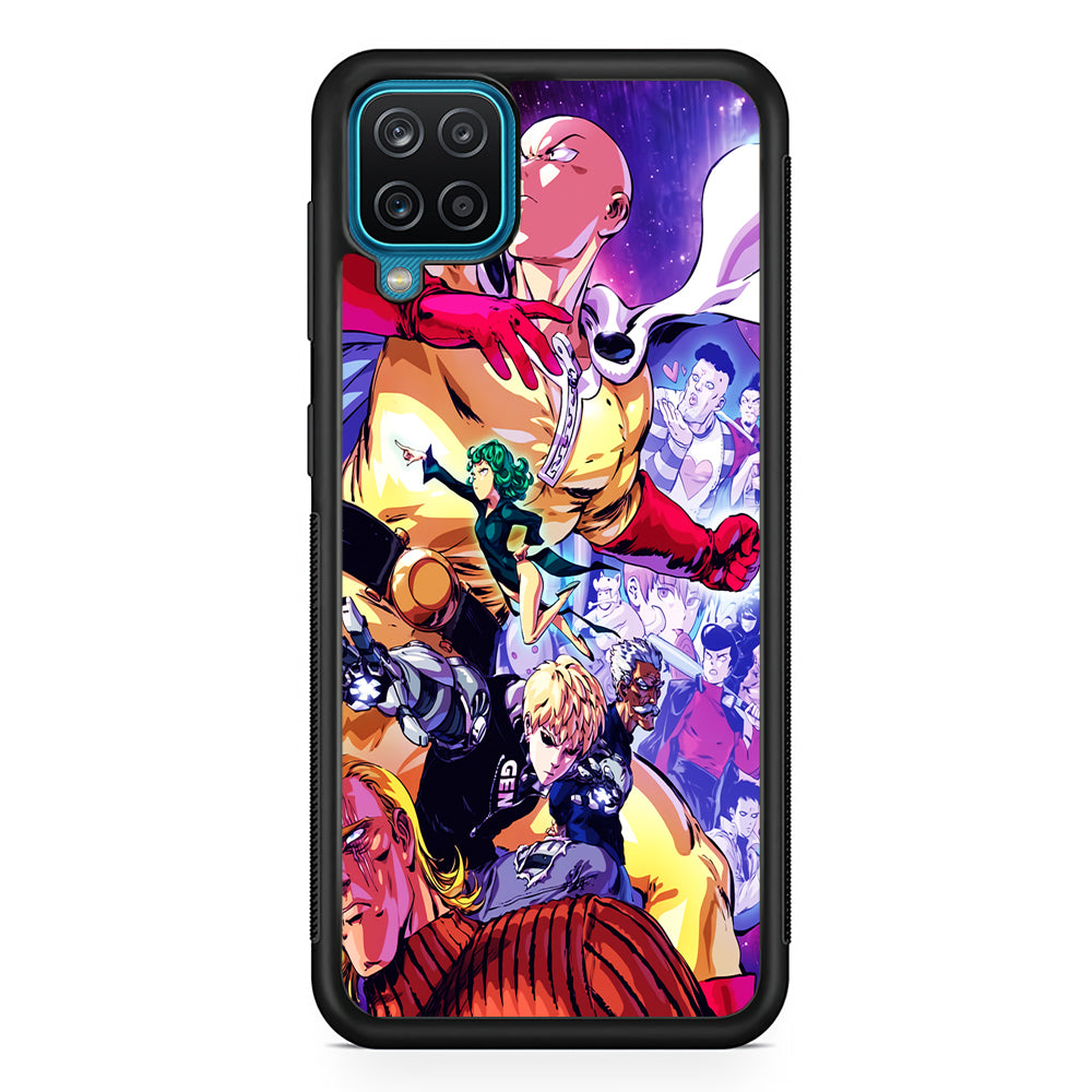 Saitama Alliance S-Class Hero Samsung Galaxy A12 Case-Phone Case-Rubber Black (2D Case)-Altracase