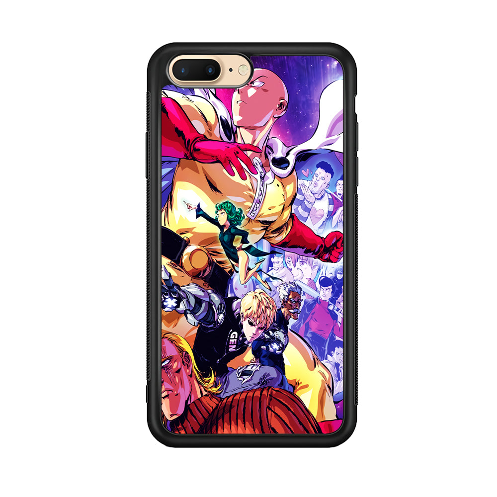 Saitama Alliance S-Class Hero iPhone 8 Plus Case-Phone Case-Rubber Black (2D Case)-Altracase