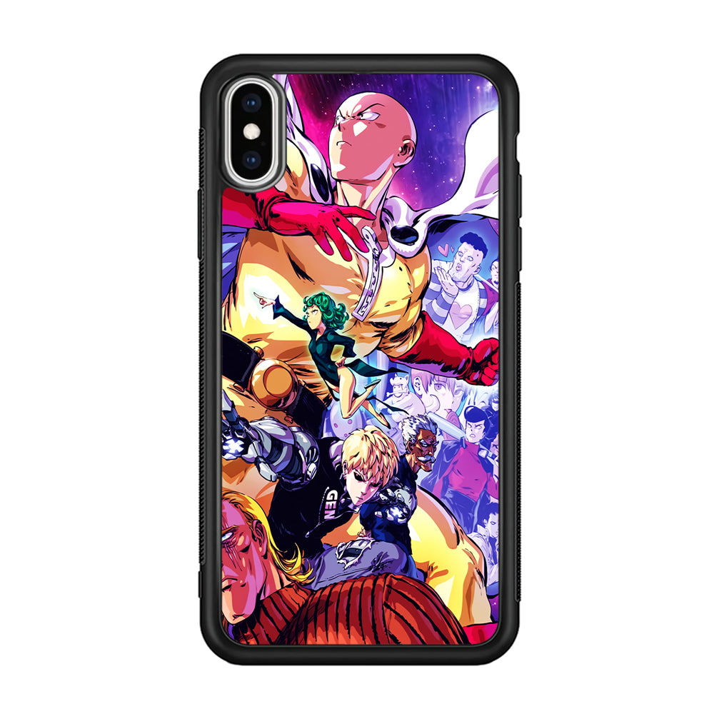 Saitama Alliance S-Class Hero iPhone Xs Case-Phone Case-Rubber Black (2D Case)-Altracase