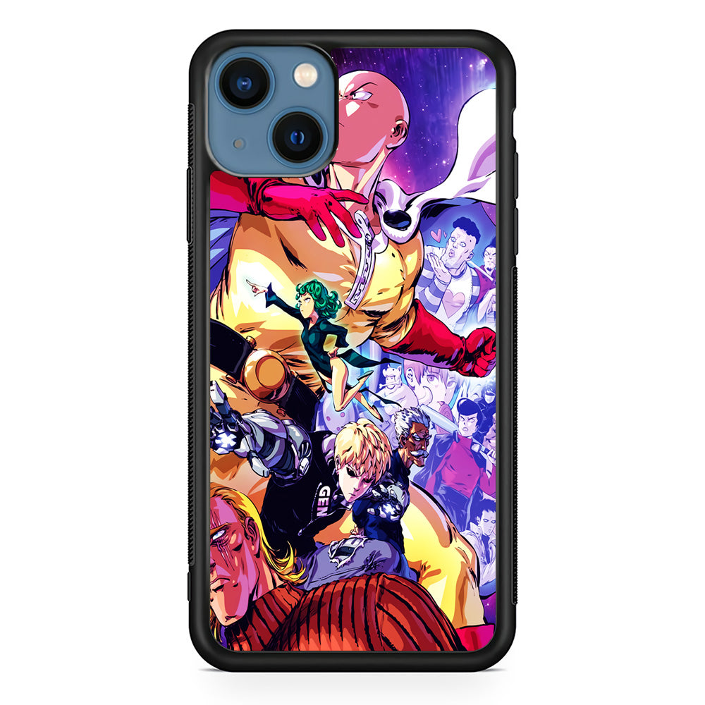 Saitama Alliance S-Class Hero iPhone 13 Mini Case-Phone Case-Rubber Black (2D Case)-Altracase