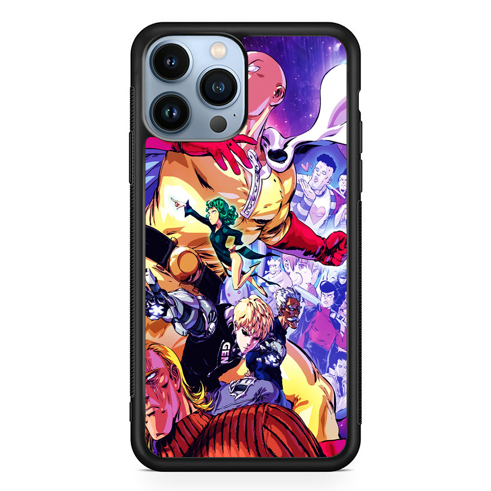 Saitama Alliance S-Class Hero iPhone 15 Pro Max Case-Phone Case-Rubber Black (2D Case)-Altracase
