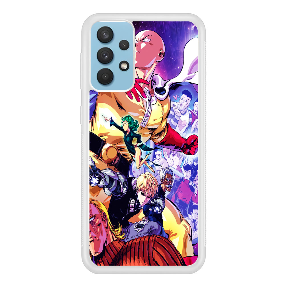 Saitama Alliance S-Class Hero Samsung Galaxy A32 Case-Phone Case-Rubber White (2D Case)-Altracase