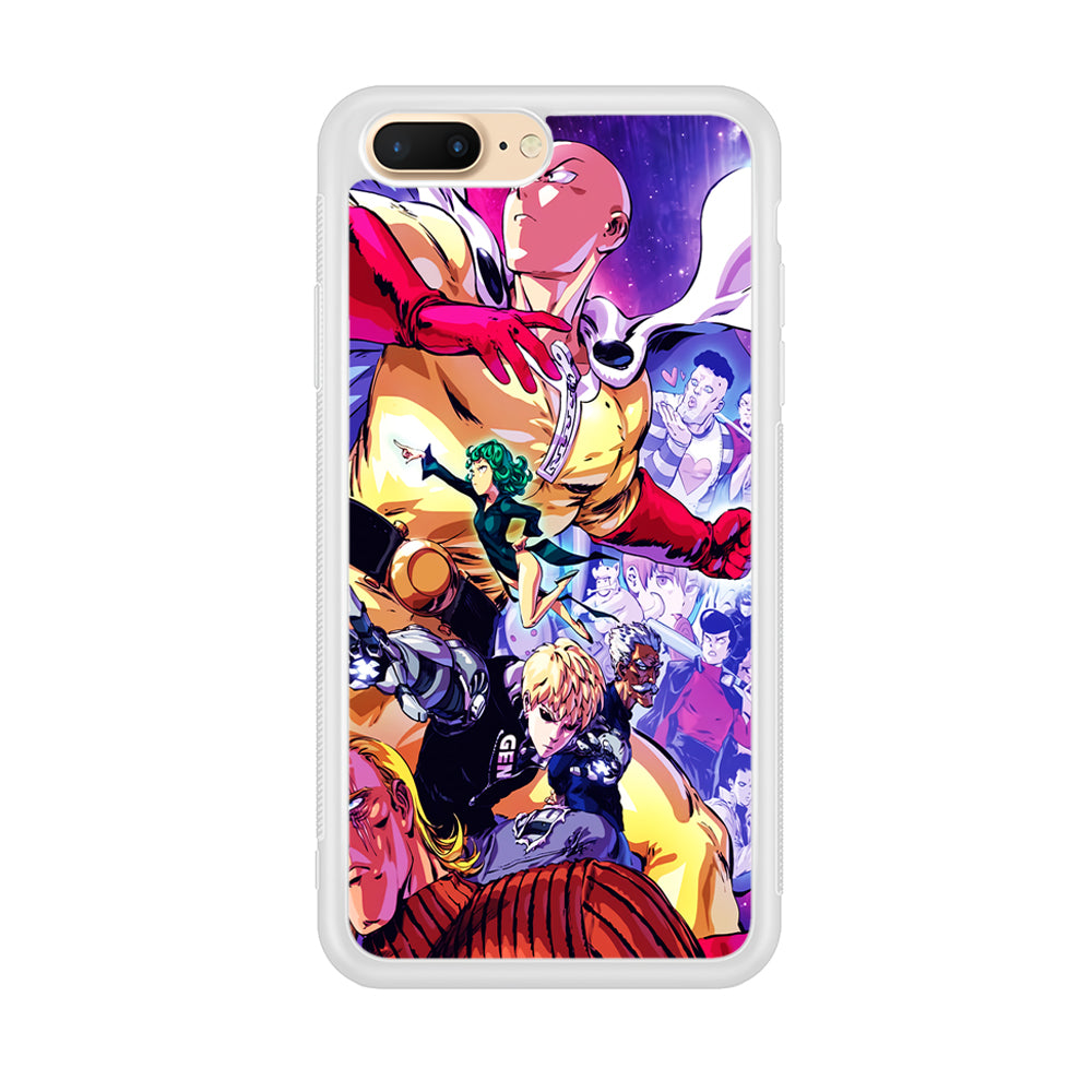 Saitama Alliance S-Class Hero iPhone 8 Plus Case-Phone Case-Rubber White (2D Case)-Altracase