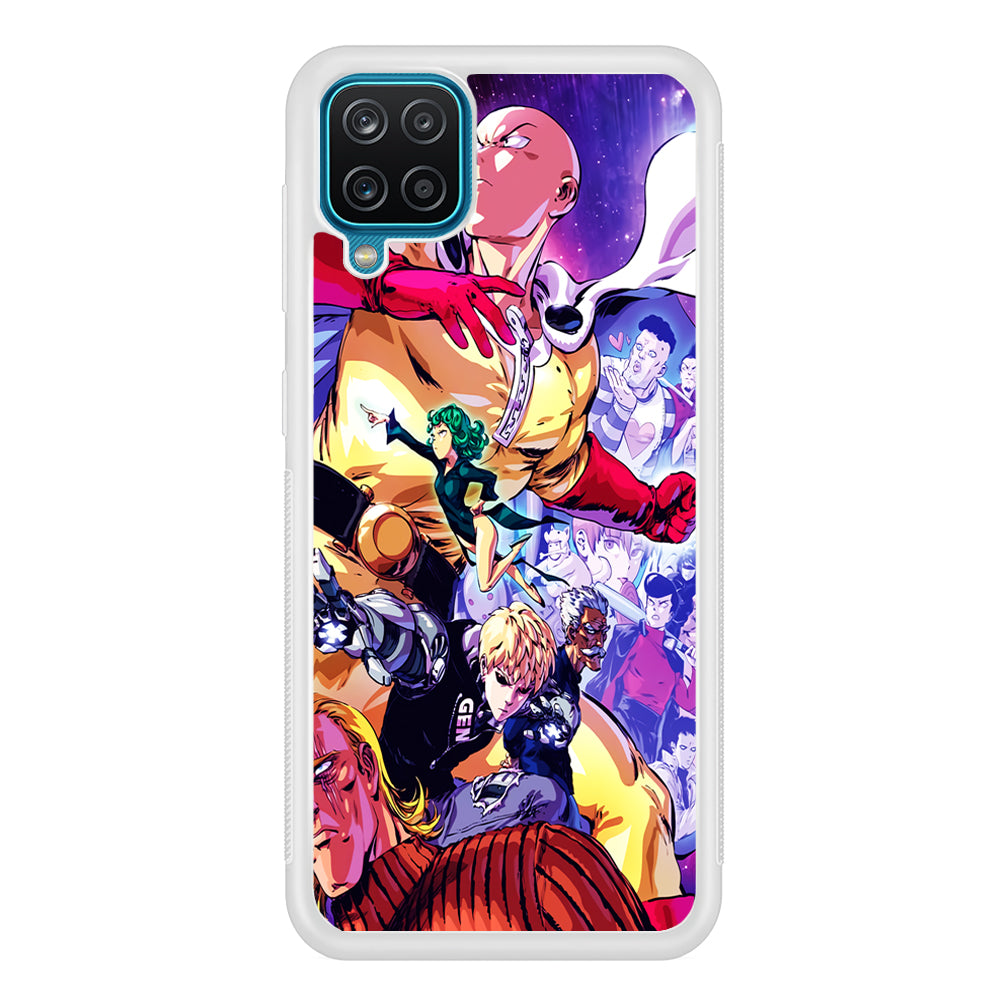 Saitama Alliance S-Class Hero Samsung Galaxy A12 Case-Phone Case-Rubber White (2D Case)-Altracase