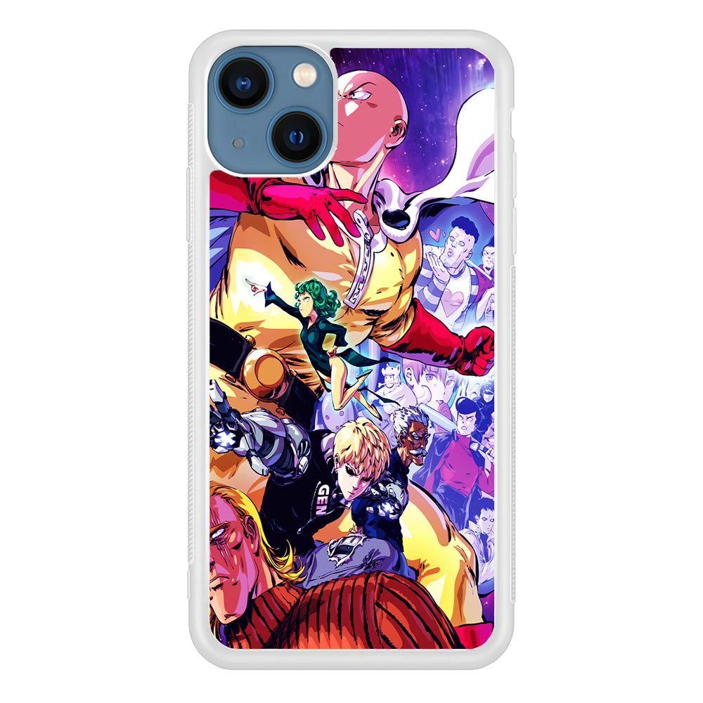 Saitama Alliance S-Class Hero iPhone 13 Mini Case-Phone Case-Rubber White (2D Case)-Altracase