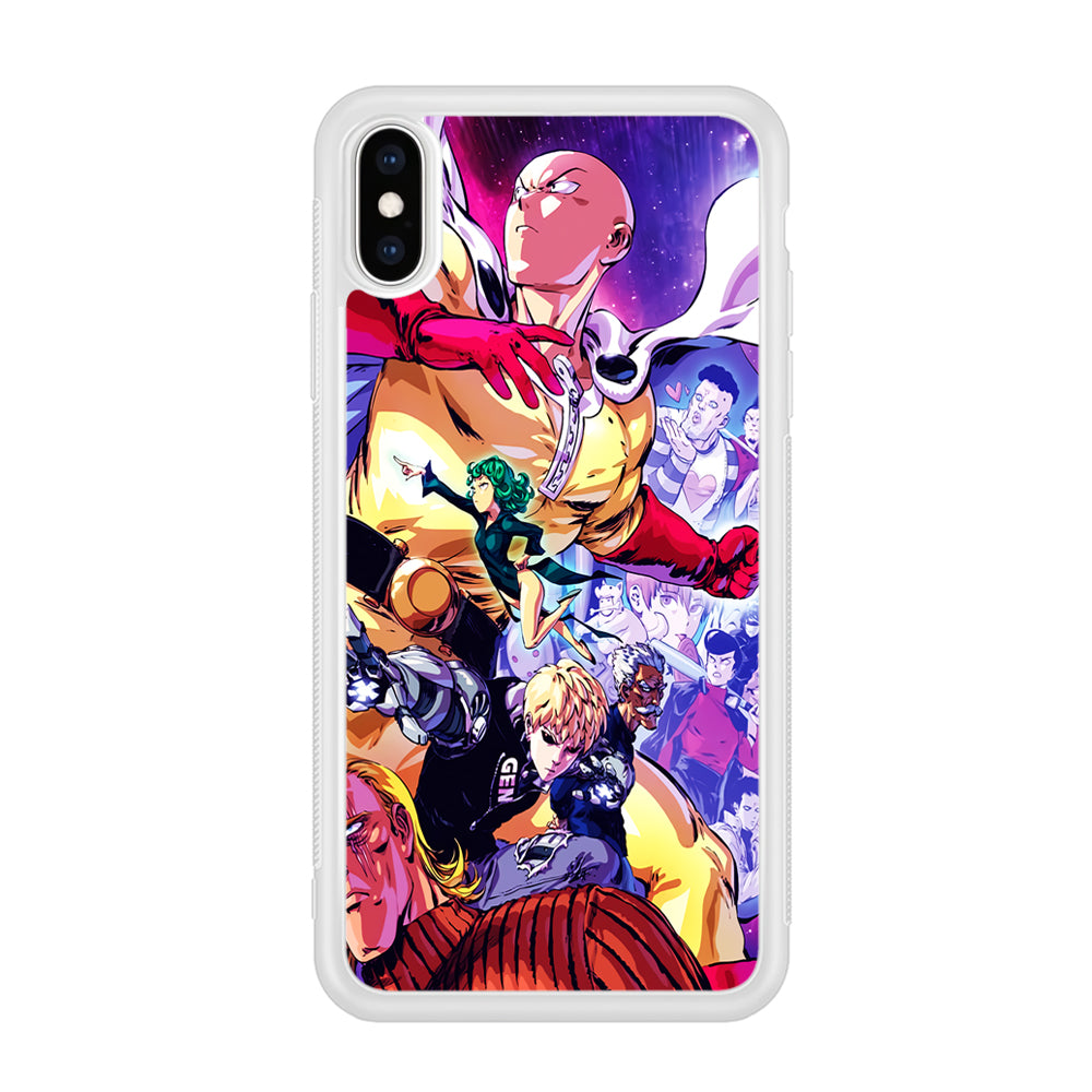 Saitama Alliance S-Class Hero iPhone Xs Case-Phone Case-Rubber White (2D Case)-Altracase