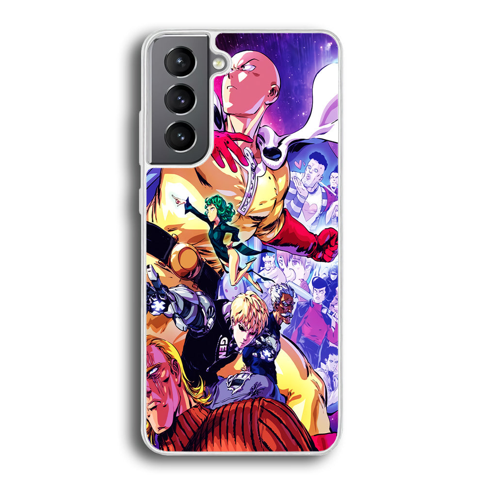 Saitama Alliance S-Class Hero Samsung Galaxy S23 Plus Case-Phone Case-Rubber White (2D Case)-Altracase