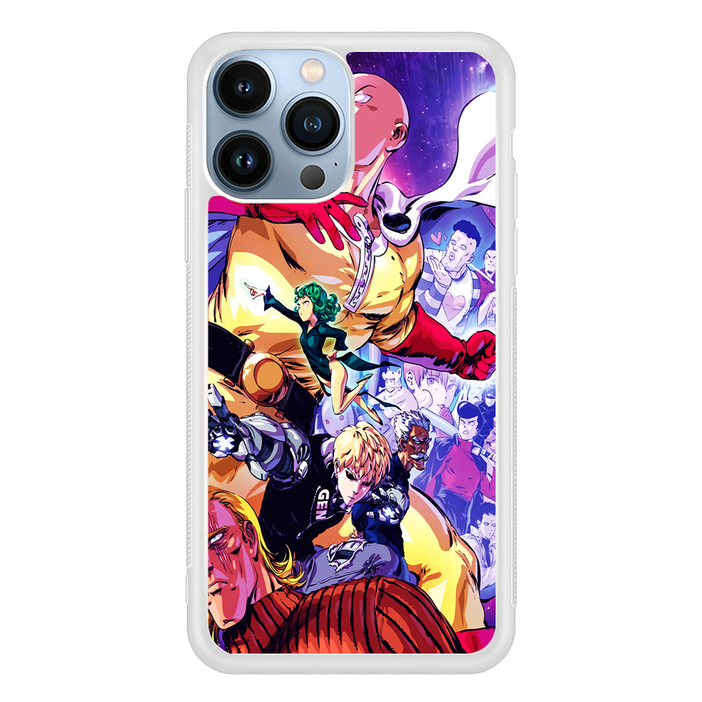 Saitama Alliance S-Class Hero iPhone 13 Pro Case-Phone Case-Rubber White (2D Case)-Altracase