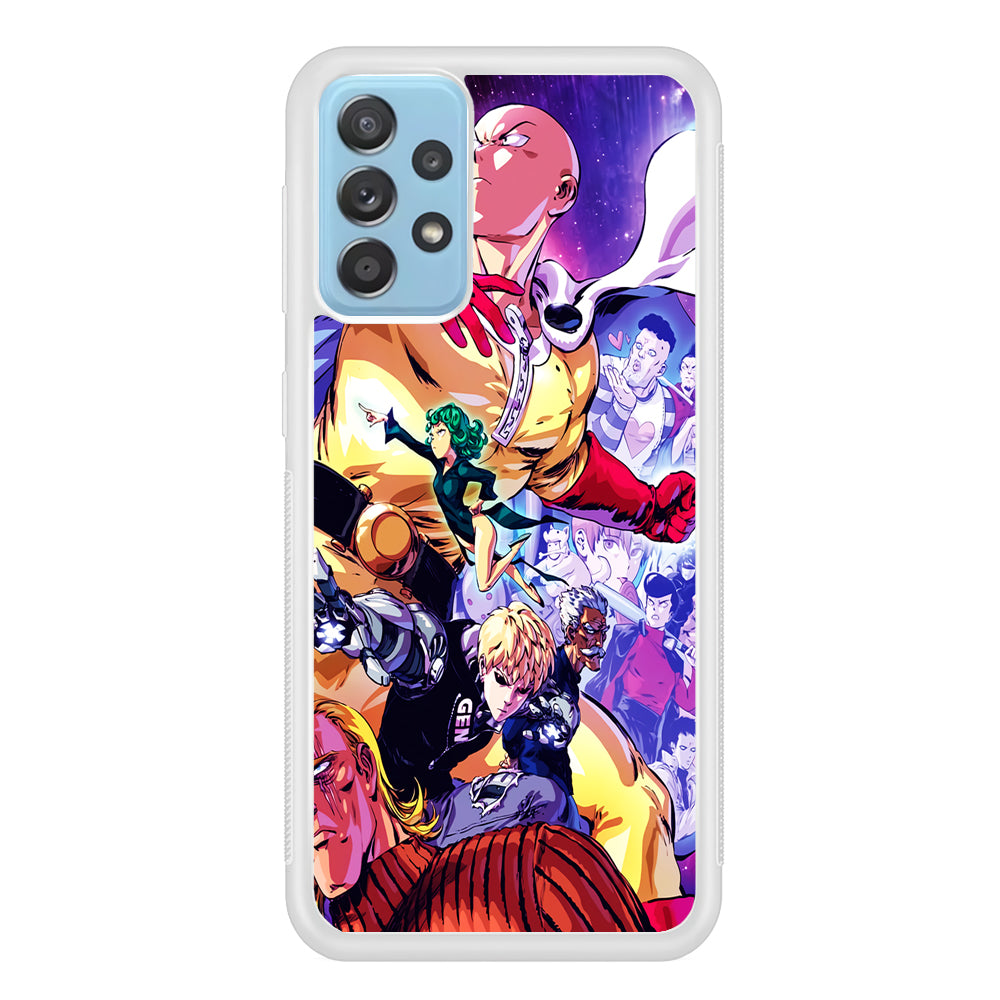 Saitama Alliance S-Class Hero Samsung Galaxy A52 Case-Phone Case-Rubber White (2D Case)-Altracase