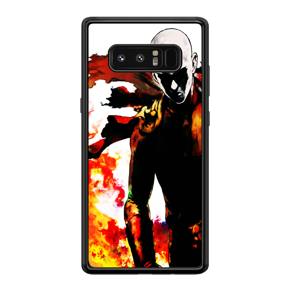 Saitama Strongest Man Samsung Galaxy Note 8 Case-Phone Case-Rubber Black (2D Case)-Altracase