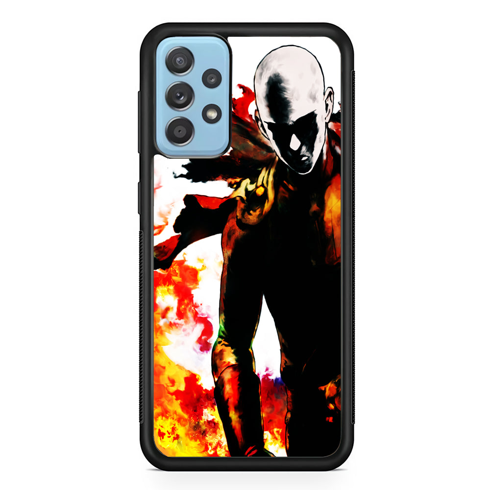 Saitama Strongest Man Samsung Galaxy A52 Case-Phone Case-Rubber Black (2D Case)-Altracase