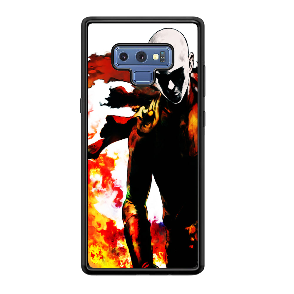 Saitama Strongest Man Samsung Galaxy Note 9 Case-Phone Case-Rubber Black (2D Case)-Altracase