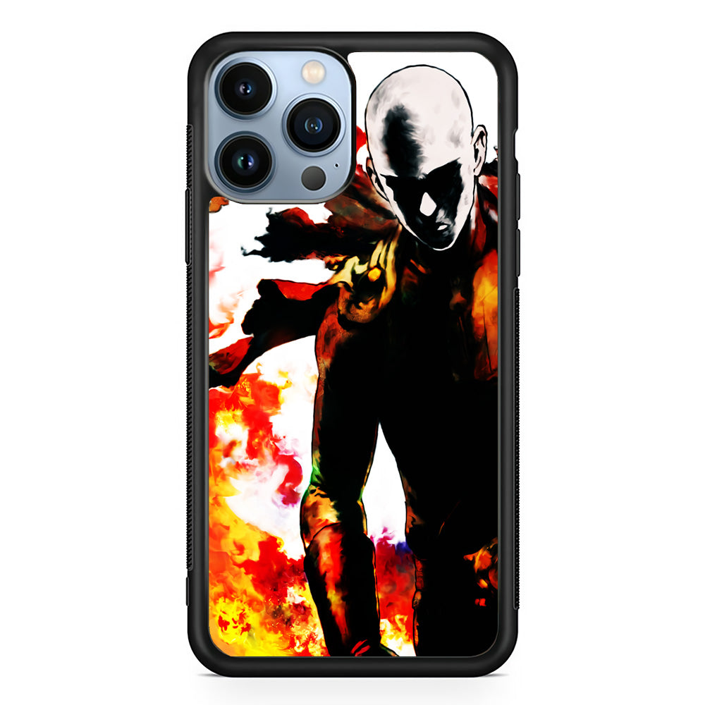 Saitama Strongest Man iPhone 15 Pro Max Case-Phone Case-Rubber Black (2D Case)-Altracase