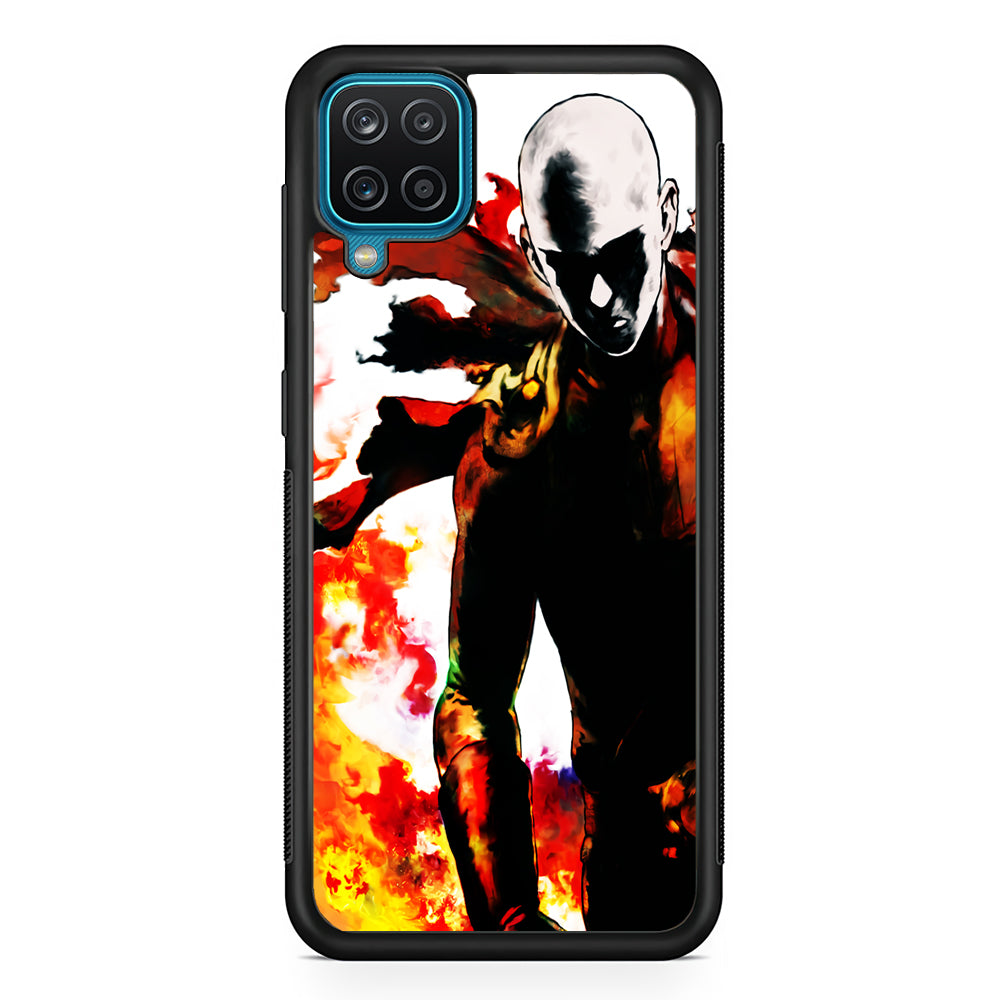 Saitama Strongest Man Samsung Galaxy A12 Case-Phone Case-Rubber Black (2D Case)-Altracase