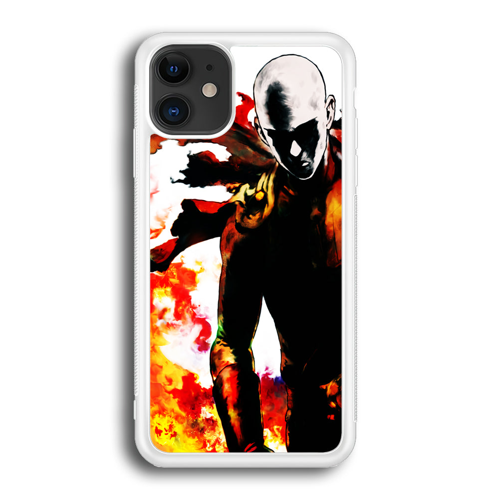 Saitama Strongest Man iPhone 12 Mini Case-Phone Case-Rubber White (2D Case)-Altracase