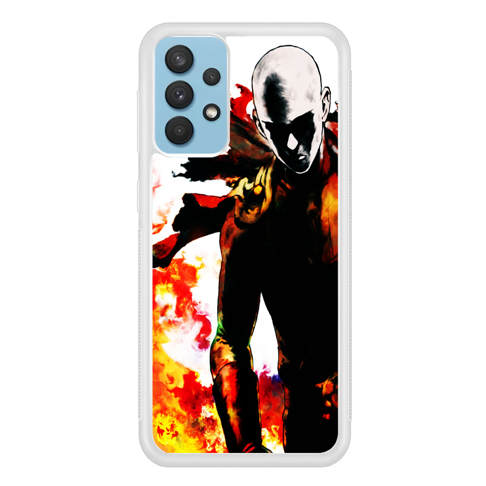 Saitama Strongest Man Samsung Galaxy A32 Case-Phone Case-Rubber White (2D Case)-Altracase